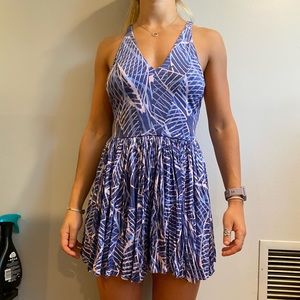 Light blue v neck romper